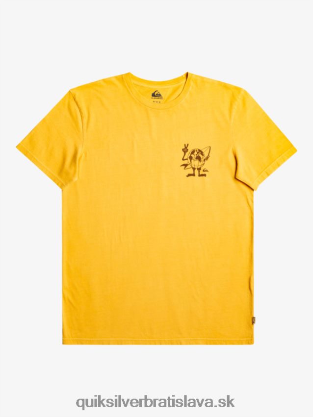 tričko so skrytou správou Quiksilver muži B80HXR1761 zlatý prút