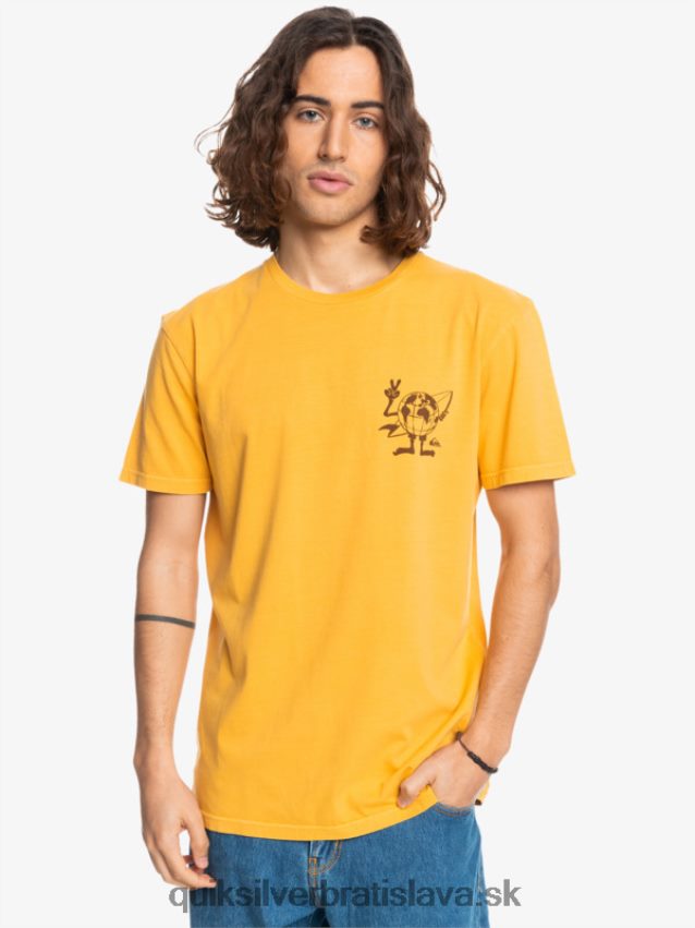 tričko so skrytou správou Quiksilver muži B80HXR1761 zlatý prút