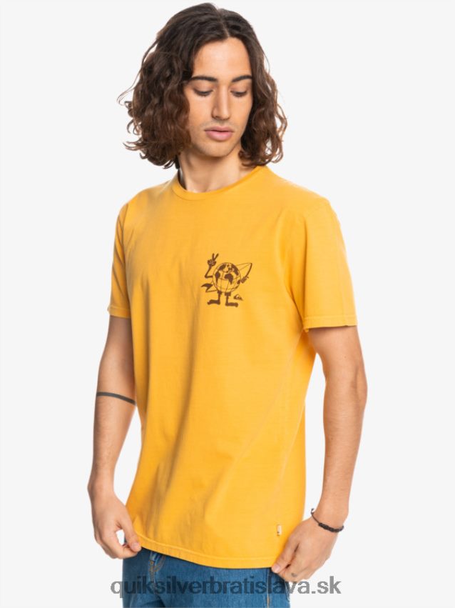 tričko so skrytou správou Quiksilver muži B80HXR1761 zlatý prút
