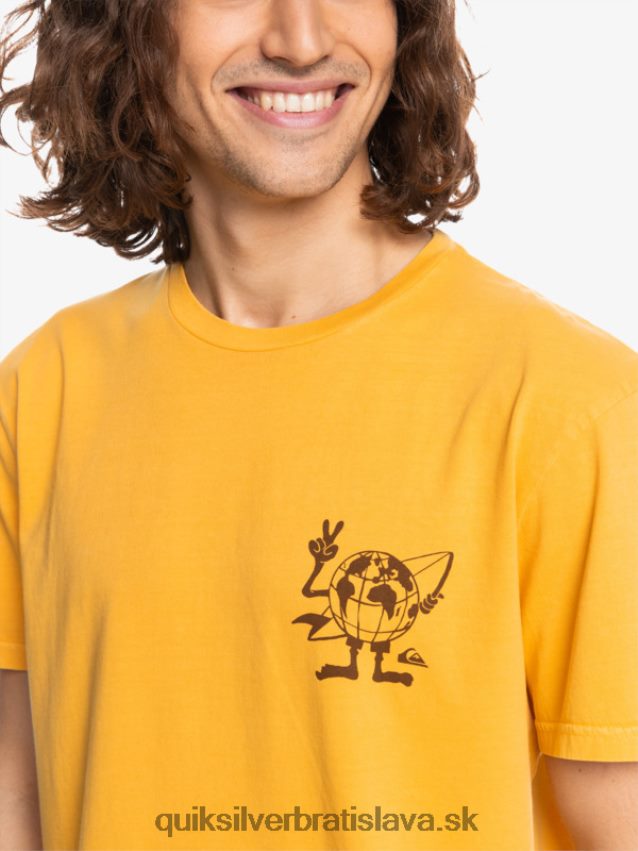 tričko so skrytou správou Quiksilver muži B80HXR1761 zlatý prút