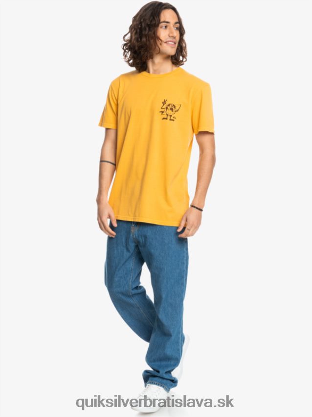 tričko so skrytou správou Quiksilver muži B80HXR1761 zlatý prút