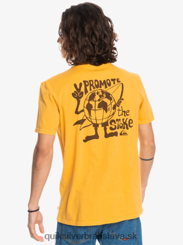 tričko so skrytou správou Quiksilver muži B80HXR1761 zlatý prút