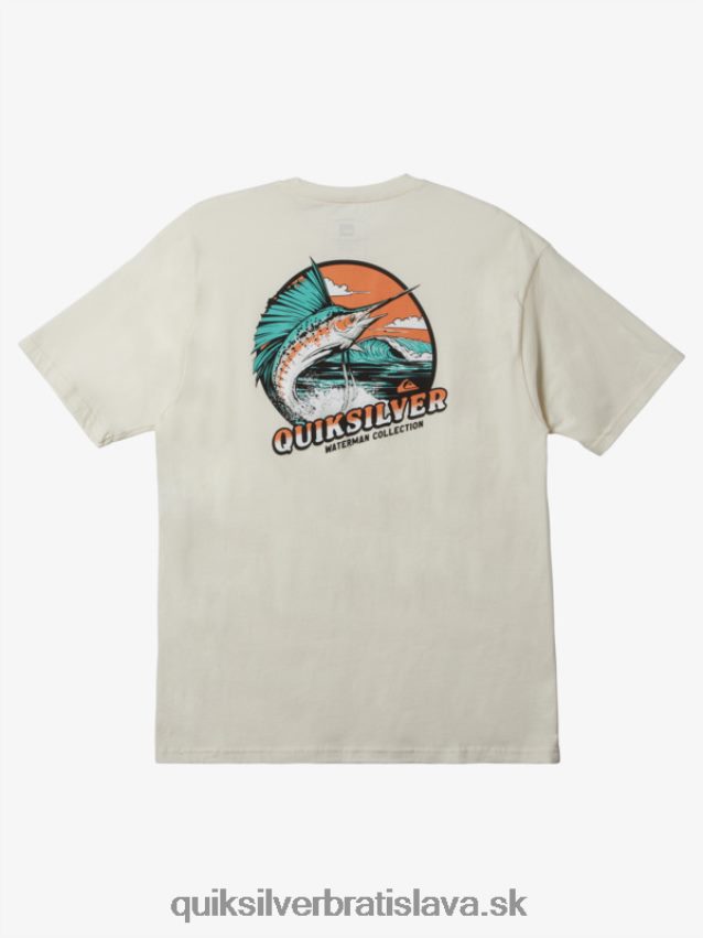 tričko waterman fins up Quiksilver muži B80HXR1047 starožitná biela