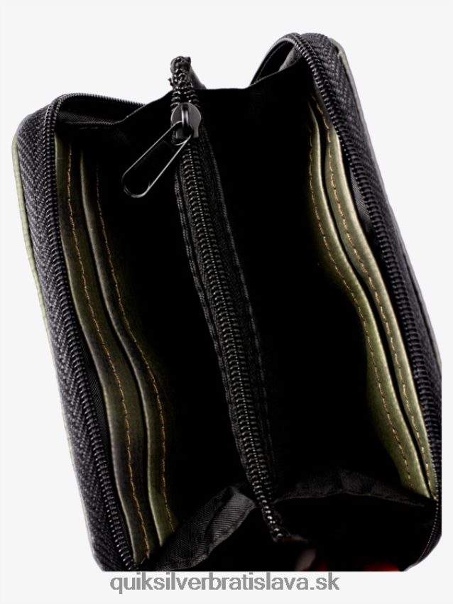 bezpečnostná sieťová peňaženka na zips Quiksilver muži B80HXR1233 čierna kamufláž