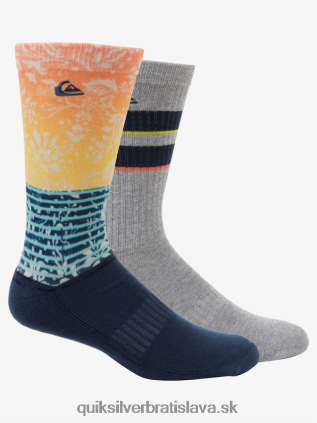 2 balenie žakárových ponožiek Quiksilver muži B80HXR1142 námorníctvo