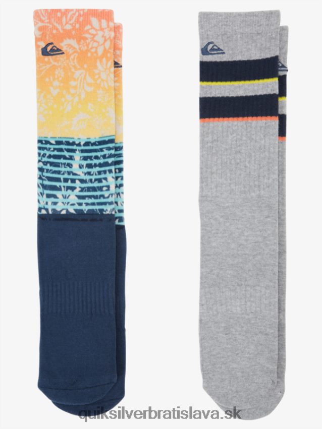 2 balenie žakárových ponožiek Quiksilver muži B80HXR1142 námorníctvo
