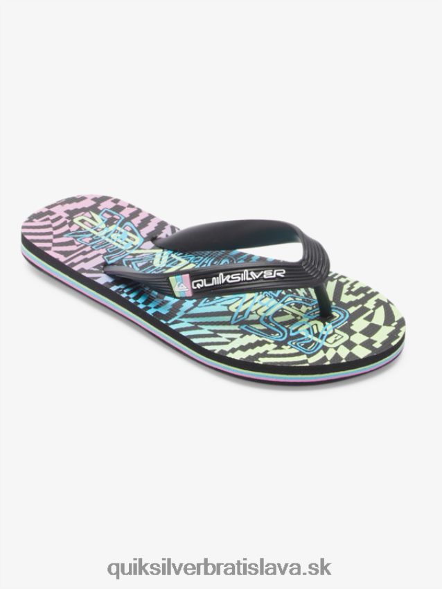 8-16 molokai žabky Quiksilver chlapci B80HXR2022 čierna/ružová/modrá