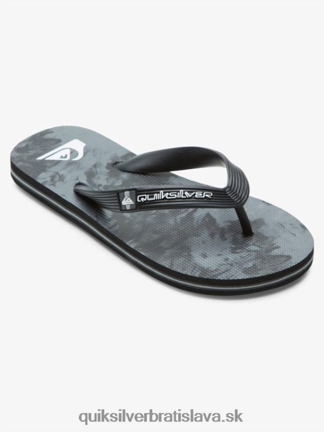8-16 molokai žabky Quiksilver chlapci B80HXR2026 čierna/sivá