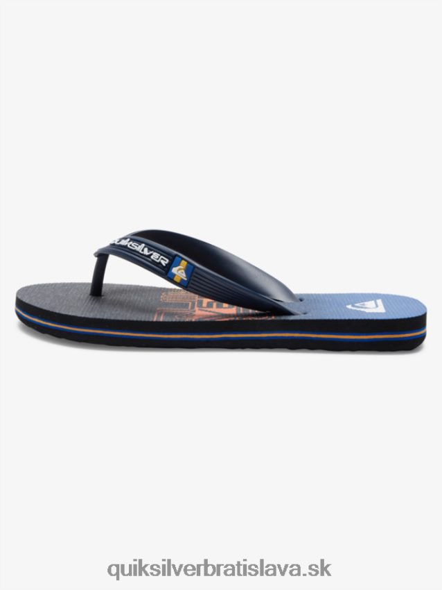 8-16 molokai žabky Quiksilver chlapci B80HXR2027 čierna/oranžová