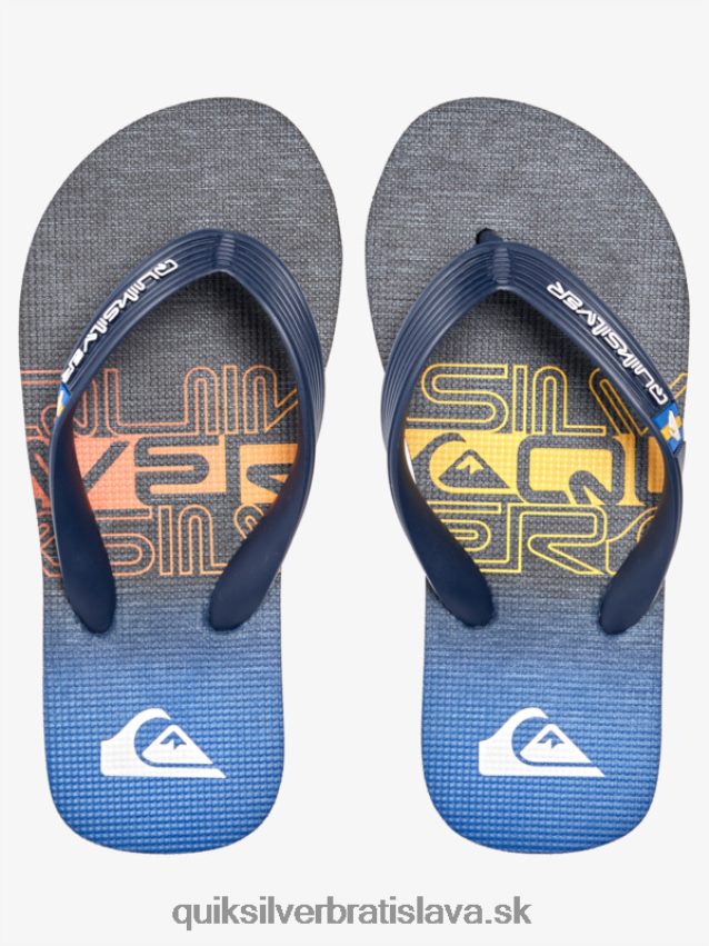 8-16 molokai žabky Quiksilver chlapci B80HXR2027 čierna/oranžová