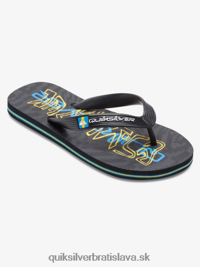 8-16 molokai žabky Quiksilver chlapci B80HXR2029 čierna
