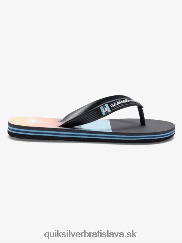 8-16 molokai panelové žabky Quiksilver chlapci B80HXR2206 čierna/oranžová/sivá