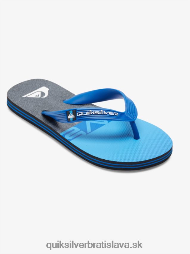 8-16 molokai panelové žabky Quiksilver chlapci B80HXR2207 čierna/modrá/sivá