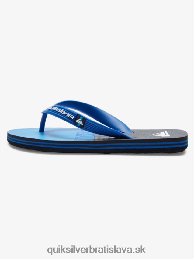 8-16 molokai panelové žabky Quiksilver chlapci B80HXR2207 čierna/modrá/sivá