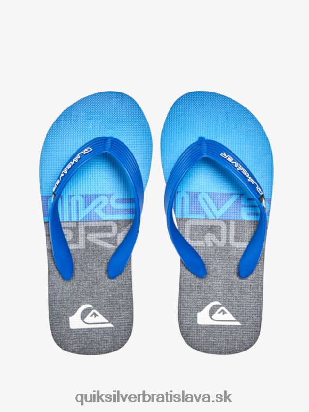 8-16 molokai panelové žabky Quiksilver chlapci B80HXR2207 čierna/modrá/sivá