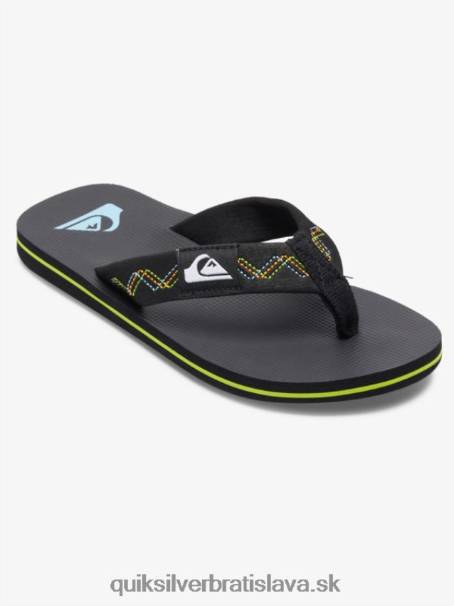 8-16 prešívané sandále molokai Quiksilver chlapci B80HXR2148 čierna/zelená