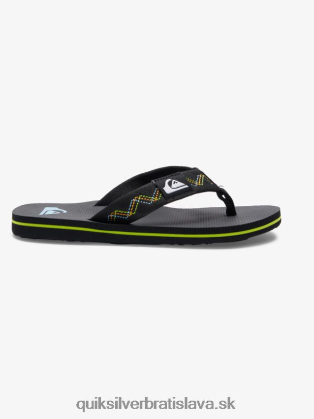 8-16 prešívané sandále molokai Quiksilver chlapci B80HXR2148 čierna/zelená