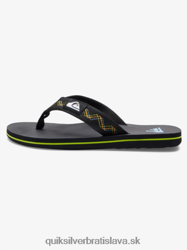 8-16 prešívané sandále molokai Quiksilver chlapci B80HXR2148 čierna/zelená