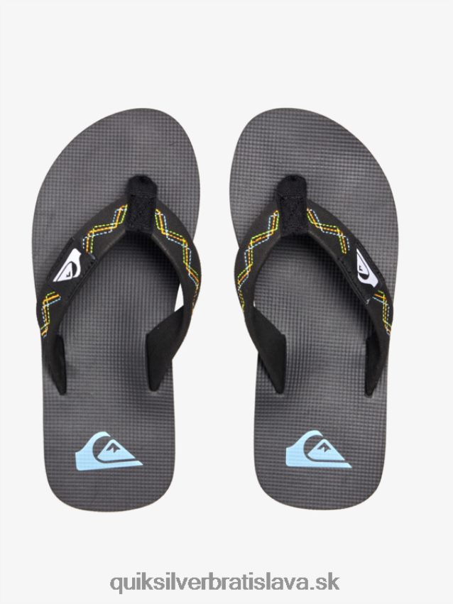 8-16 prešívané sandále molokai Quiksilver chlapci B80HXR2148 čierna/zelená