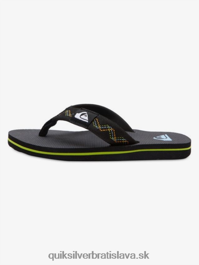 8-16 prešívané sandále molokai Quiksilver chlapci B80HXR2148 čierna/zelená
