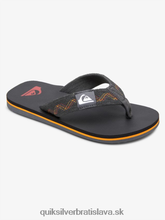 8-16 prešívané sandále molokai Quiksilver chlapci B80HXR2150 čierna/šedá/žltá