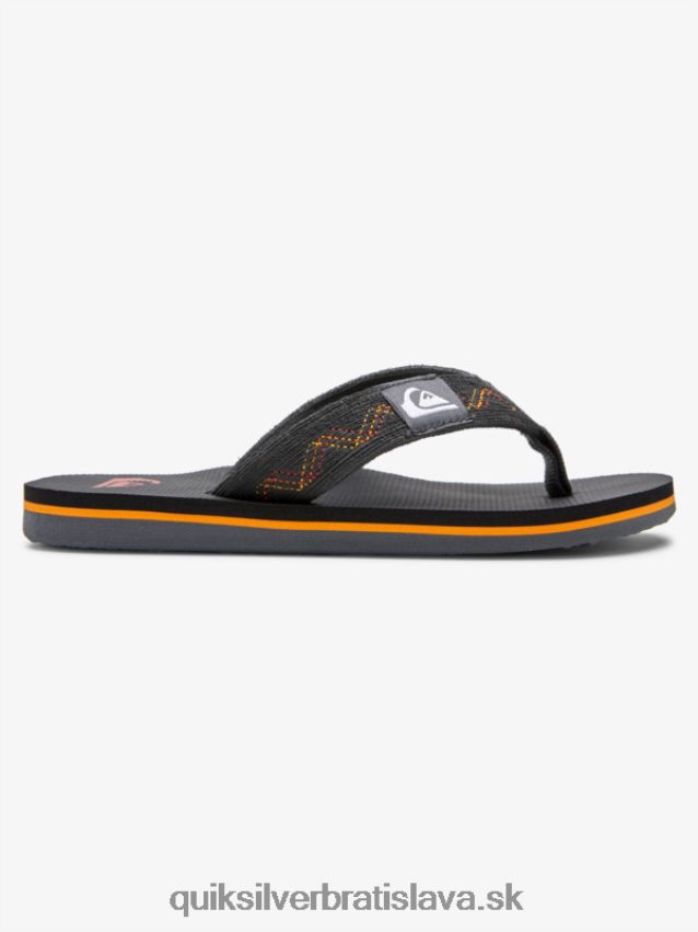 8-16 prešívané sandále molokai Quiksilver chlapci B80HXR2150 čierna/šedá/žltá