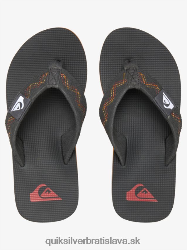 8-16 prešívané sandále molokai Quiksilver chlapci B80HXR2150 čierna/šedá/žltá