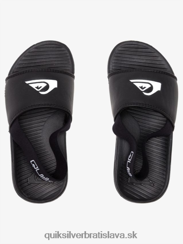 svetlé pobrežné remienkové sandále Quiksilver chlapci B80HXR2163 čierna biela