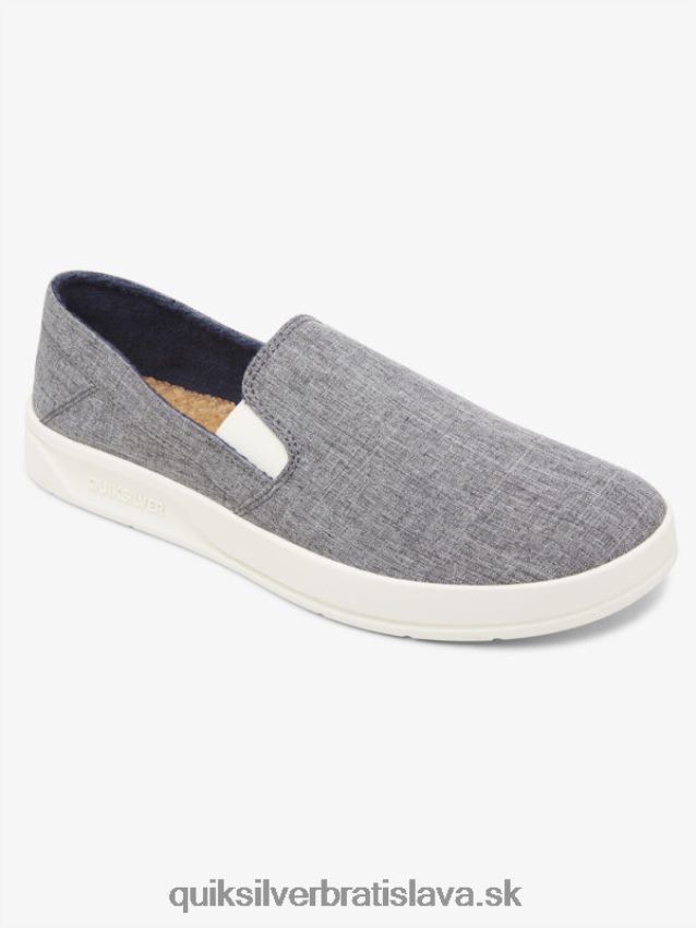 harbor wharf slip-on topánky Quiksilver muži B80HXR1291 šedá/biela