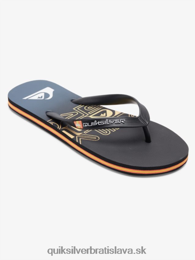 žabky so slovným blokom molokai Quiksilver muži B80HXR1136 čierna/oranžová