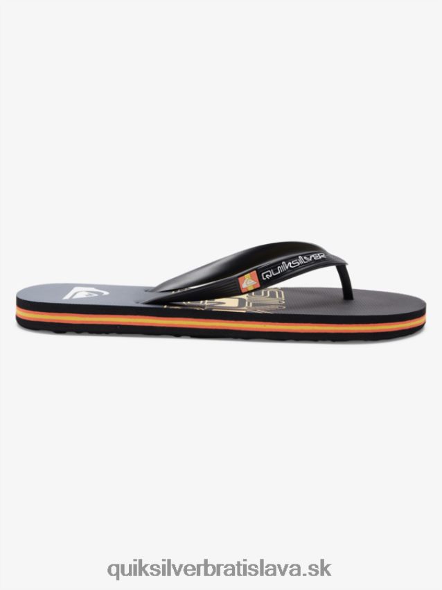 žabky so slovným blokom molokai Quiksilver muži B80HXR1136 čierna/oranžová