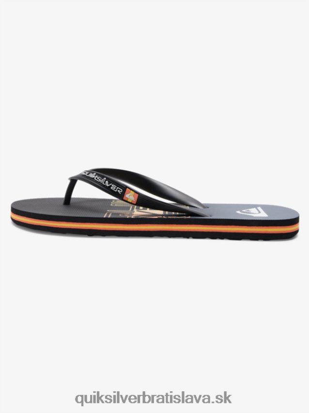 žabky so slovným blokom molokai Quiksilver muži B80HXR1136 čierna/oranžová