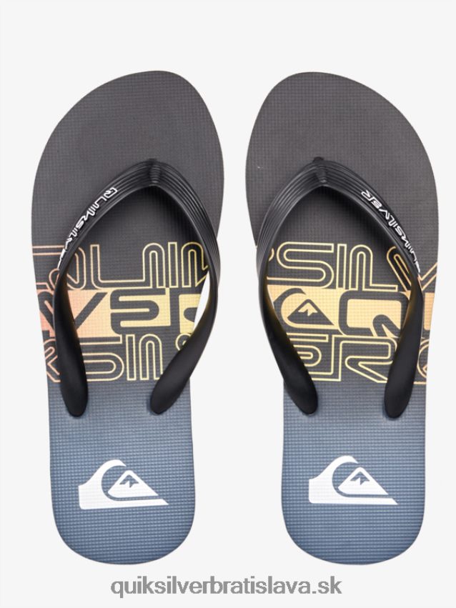 žabky so slovným blokom molokai Quiksilver muži B80HXR1136 čierna/oranžová