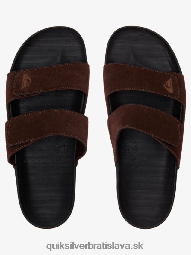 kožené sandále rivi s dvojitou úpravou Quiksilver muži B80HXR1287 hnedá/čierna