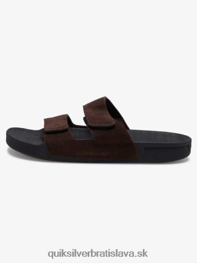 kožené sandále rivi s dvojitou úpravou Quiksilver muži B80HXR1287 hnedá/čierna