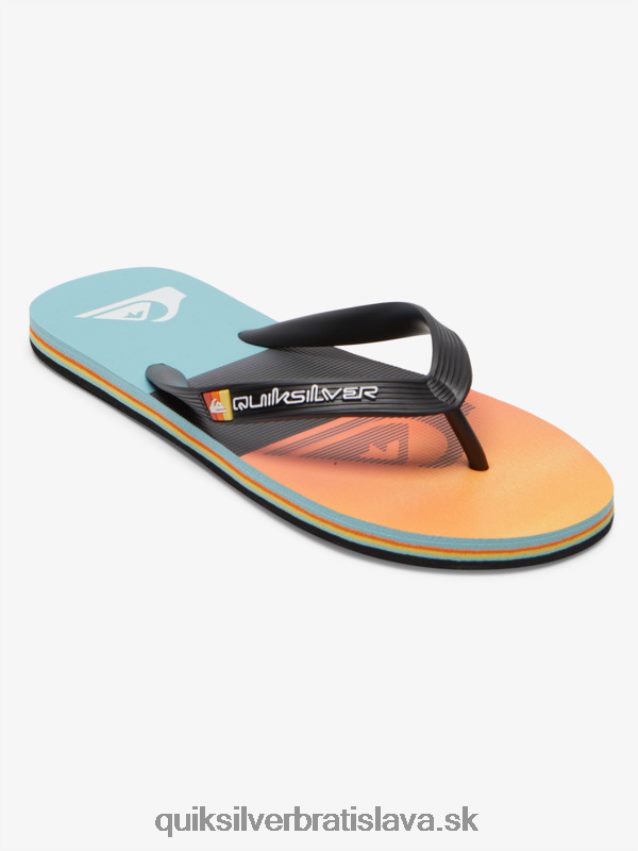 panelové žabky molokai Quiksilver muži B80HXR568 čierna/oranžová