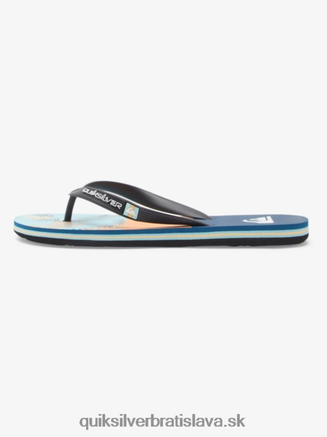 panelové žabky molokai Quiksilver muži B80HXR569 modrá/čierna/žltá