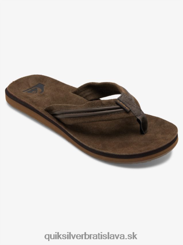 rezbárske kožené sandále Quiksilver muži B80HXR1773 hnedá