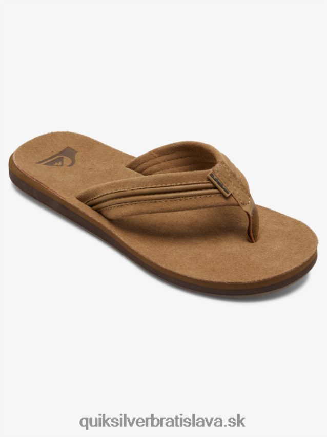 rezbárske kožené sandále Quiksilver muži B80HXR1774 opálená - pevná
