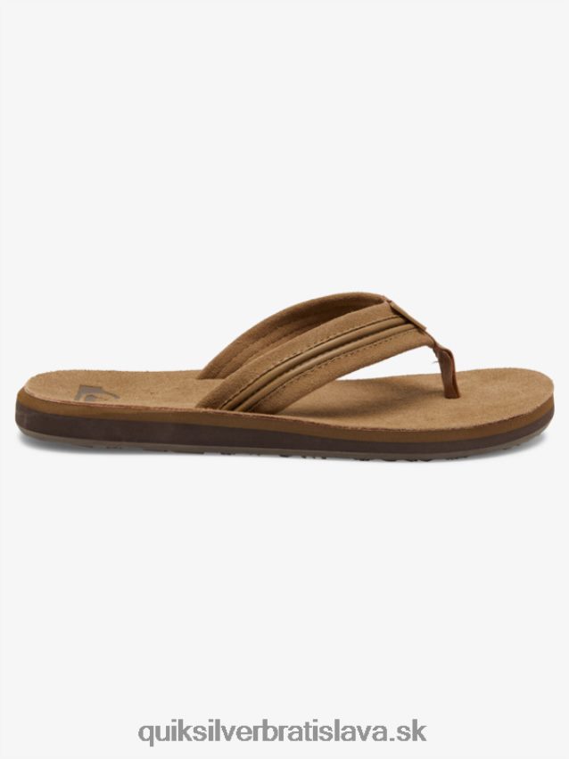 rezbárske kožené sandále Quiksilver muži B80HXR1774 opálená - pevná