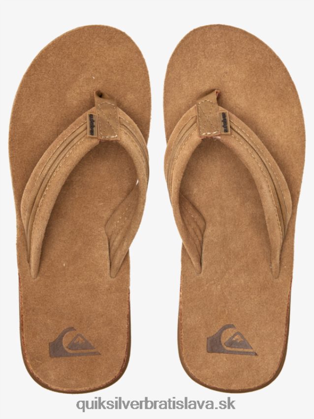 rezbárske kožené sandále Quiksilver muži B80HXR1774 opálená - pevná