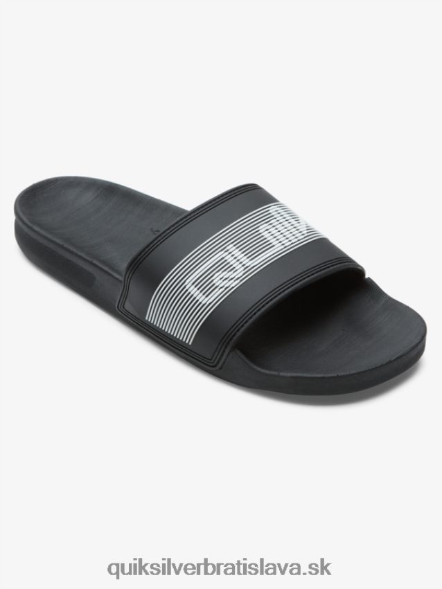 rivi wordmark slide slider sandále Quiksilver muži B80HXR683 čierna