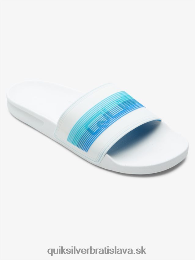 rivi wordmark slide slider sandále Quiksilver muži B80HXR686 biela/modrá
