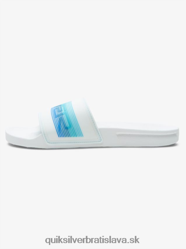 rivi wordmark slide slider sandále Quiksilver muži B80HXR686 biela/modrá