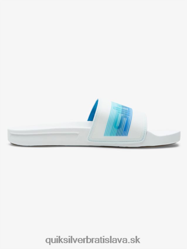 rivi wordmark slide slider sandále Quiksilver muži B80HXR686 biela/modrá