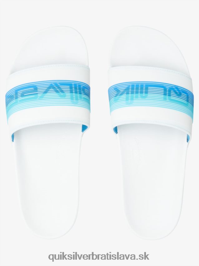 rivi wordmark slide slider sandále Quiksilver muži B80HXR686 biela/modrá
