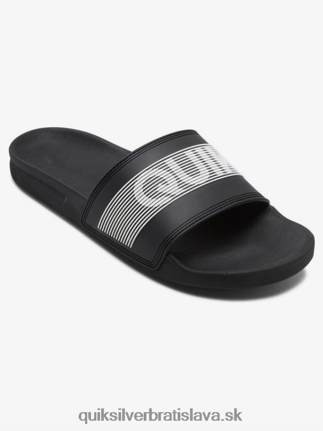 rivi wordmark slide slider sandále Quiksilver muži B80HXR689 čierna biela