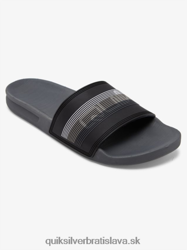 rivi wordmark slide slider sandále Quiksilver muži B80HXR690 čierna/sivá