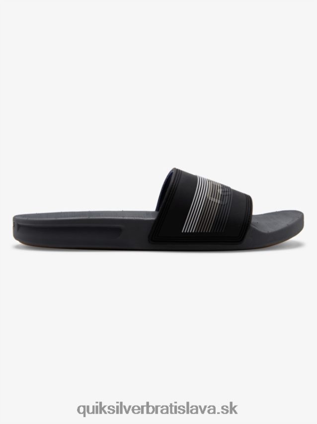 rivi wordmark slide slider sandále Quiksilver muži B80HXR690 čierna/sivá
