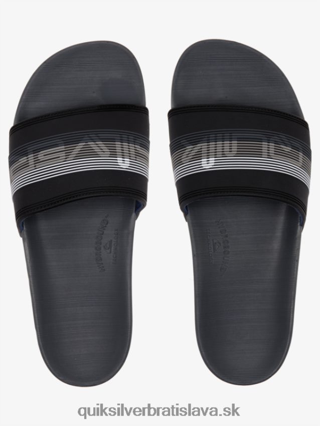 rivi wordmark slide slider sandále Quiksilver muži B80HXR690 čierna/sivá